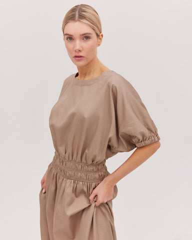 The Shirred Midi Dress | Praline