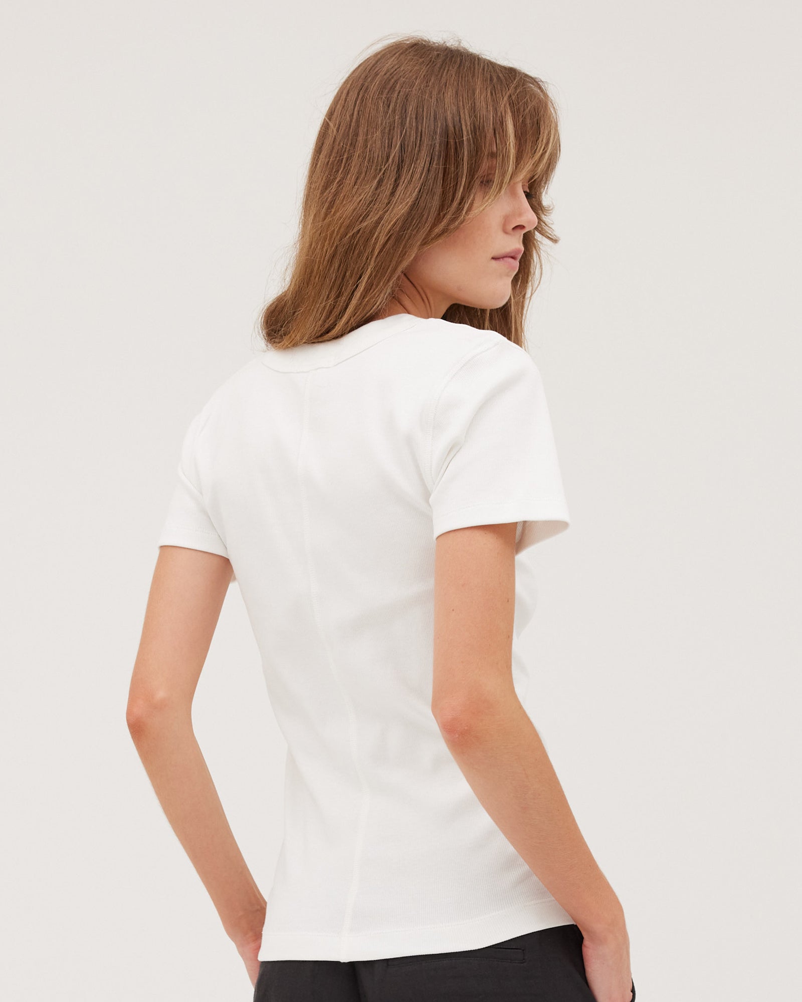The Ribbed Tee | White