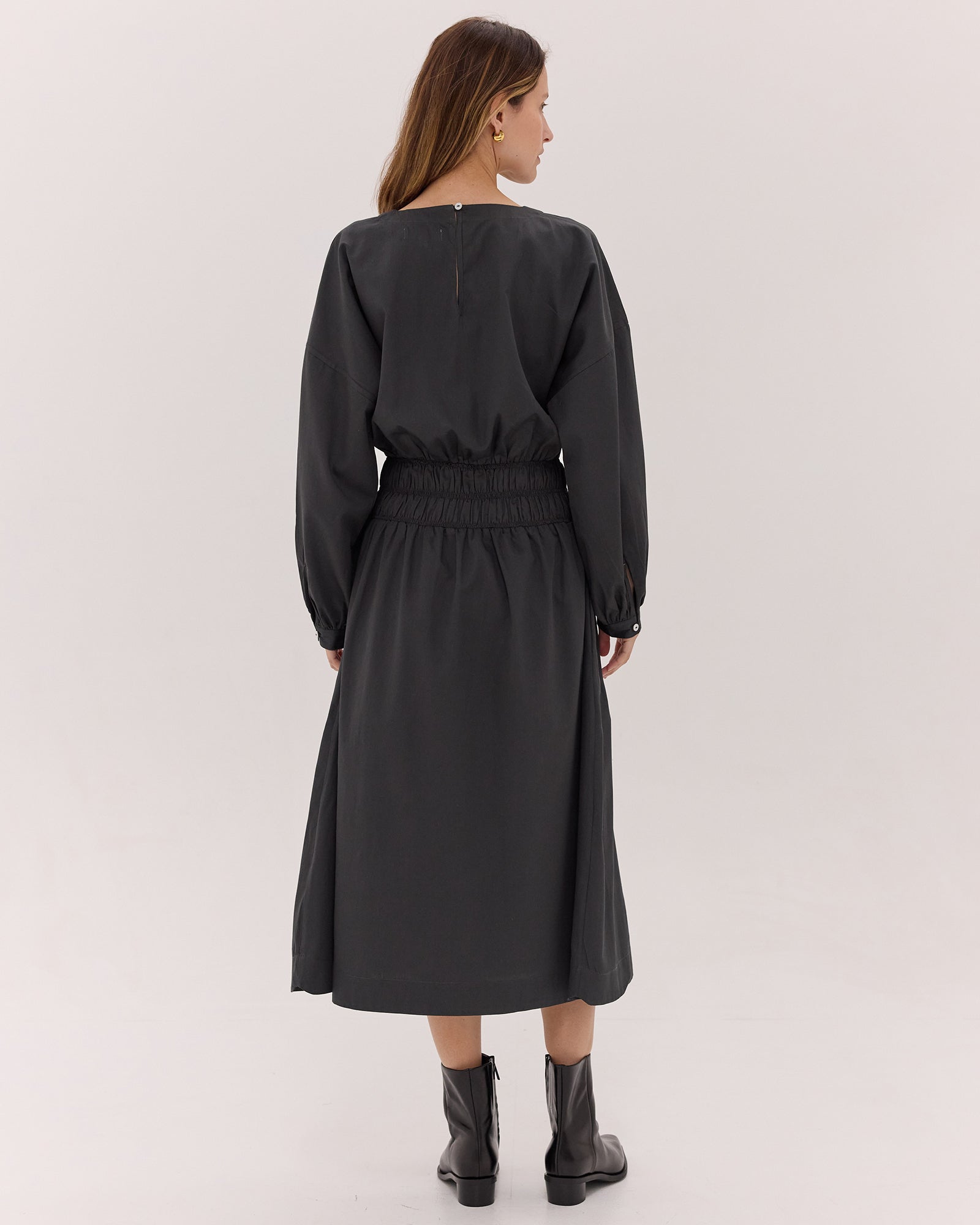 The Billow Sleeve Winter Dress | Carbon