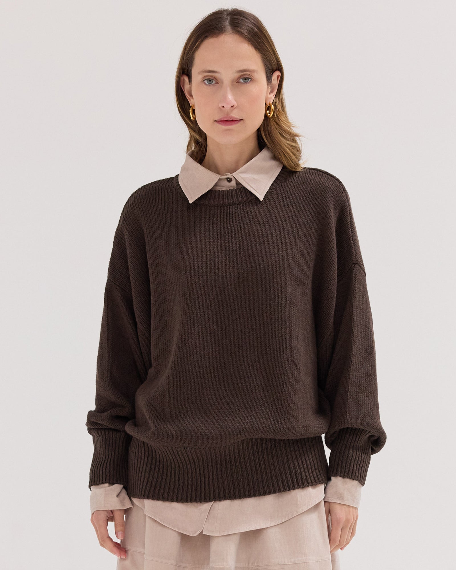 The Billow Sleeve Jumper | Brazil Nut