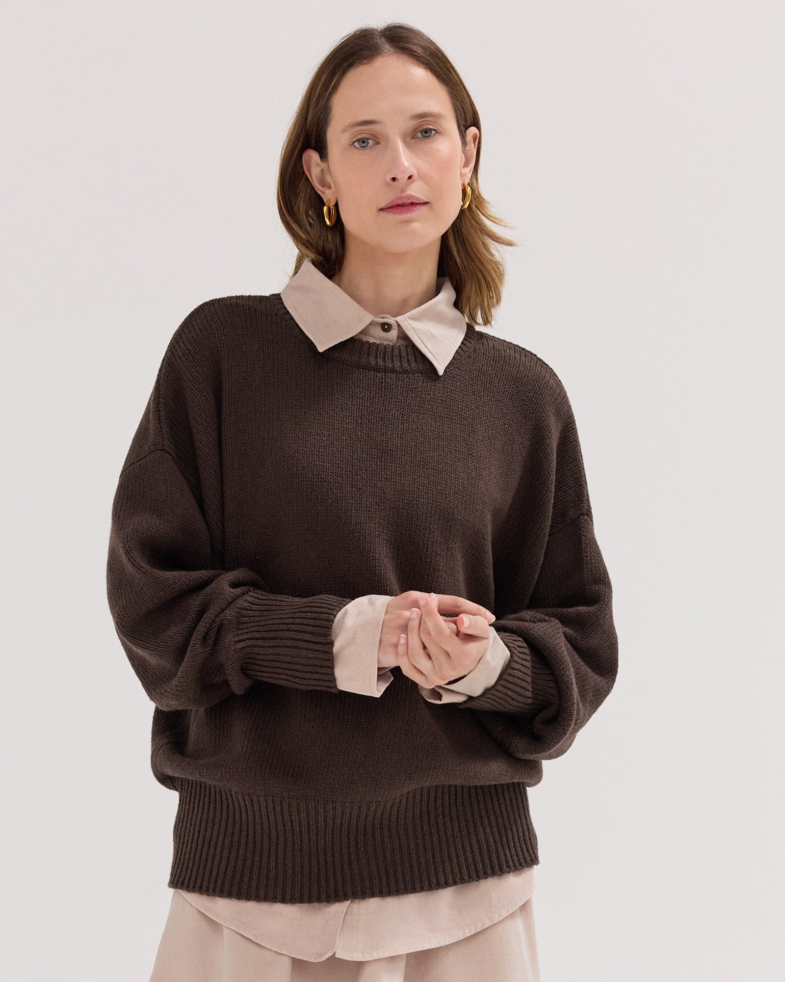 The Billow Sleeve Jumper | Brazil Nut