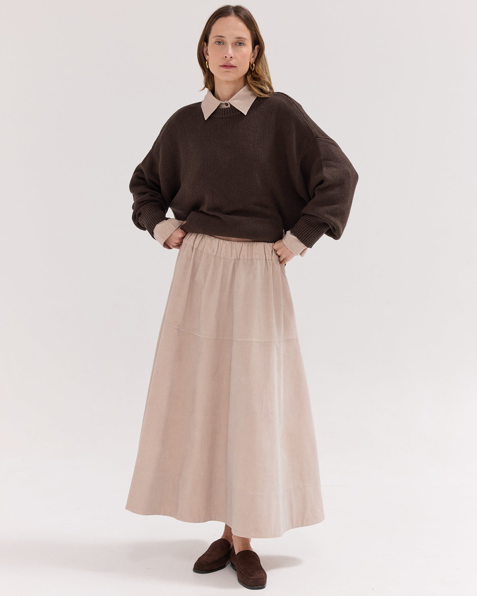 The Corduroy Maxi Skirt | Limestone