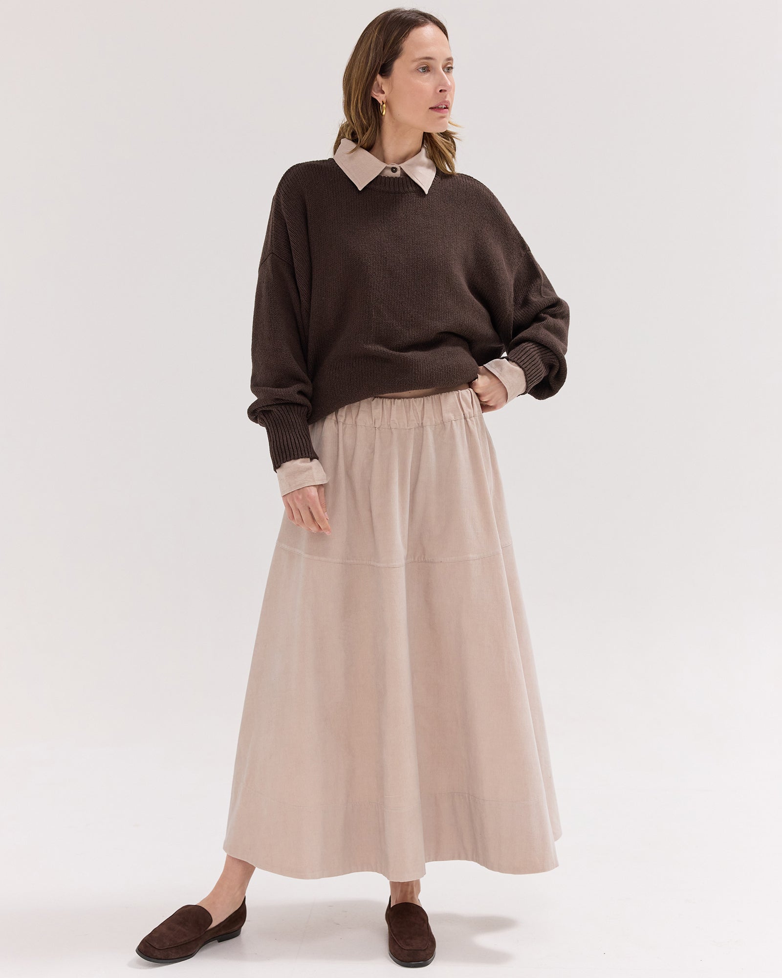 The Corduroy Maxi Skirt | Limestone