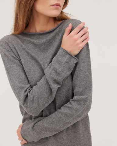 The Funnel Neck Top | Slate