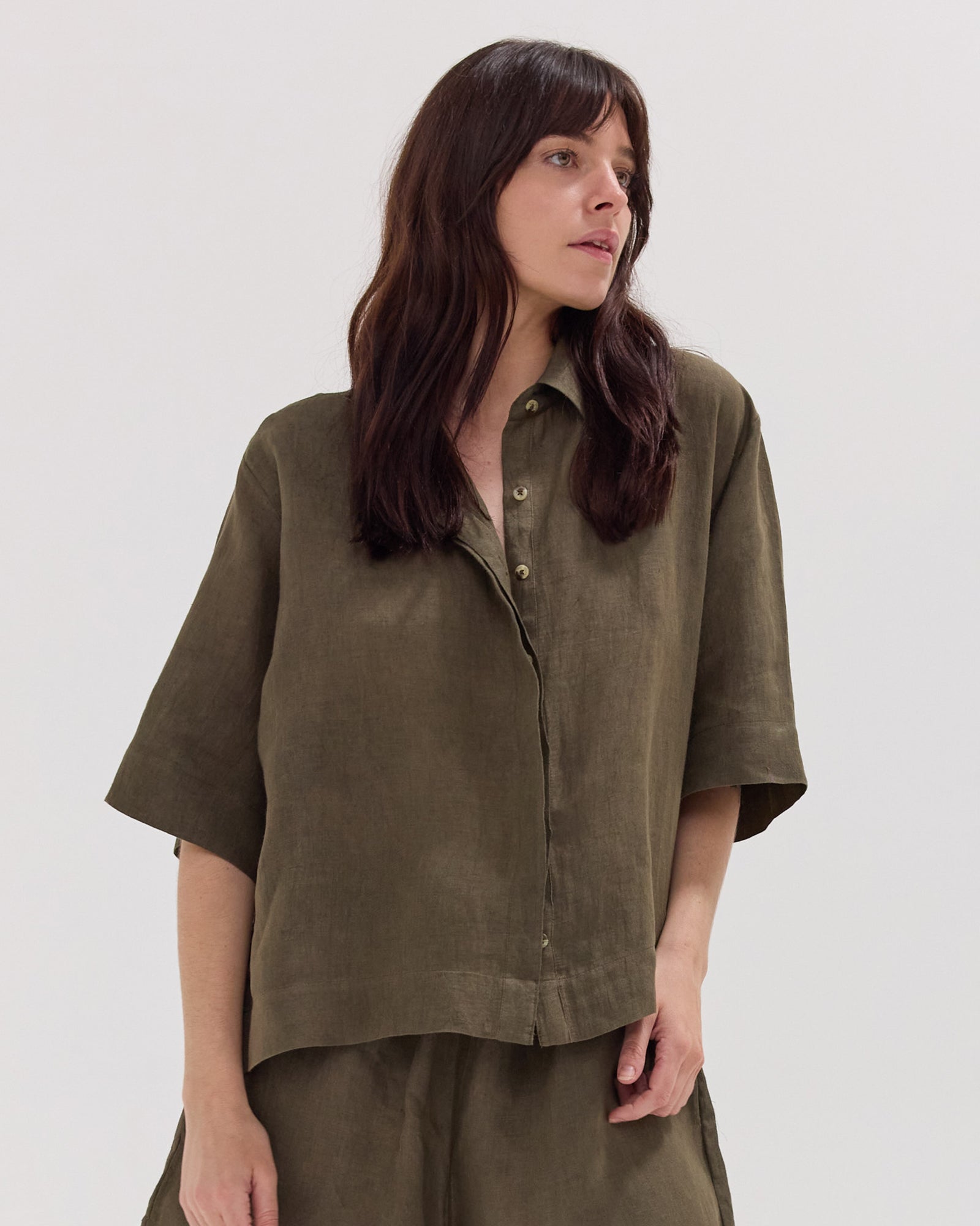 The Cropped Shirt | Olive
