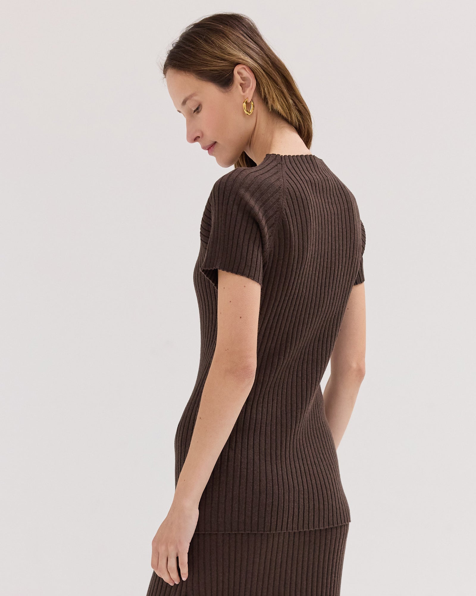 The Rib Knit Tee | Brazil Nut