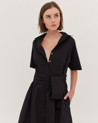 The Tailored Shirt Dress | Black