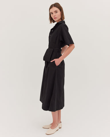 The Tailored Shirt Dress | Black