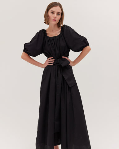 The Gathered Maxi Dress | Black