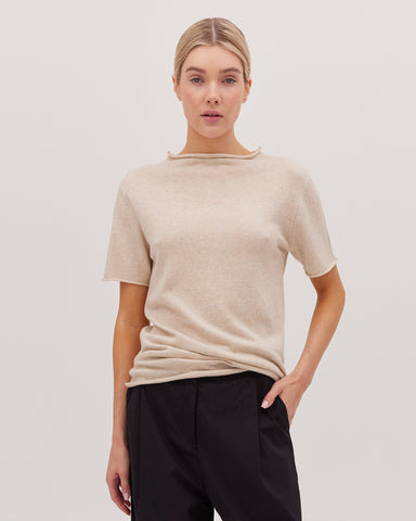 The Funnel Neck Tee | Jute