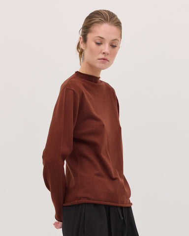 The Funnel Neck Top | Mahogany