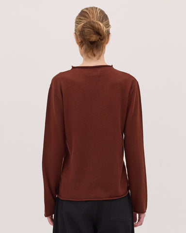The Funnel Neck Top | Mahogany