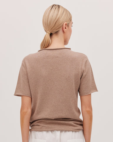 The Funnel Neck Tee | Walnut