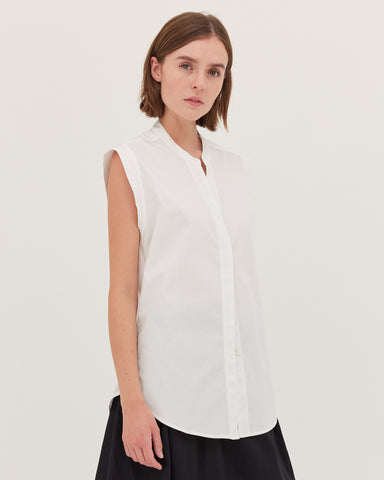 The Tailored Sleeveless Shirt | White