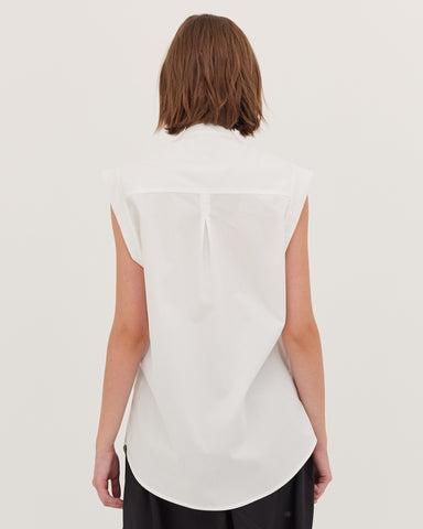 The Tailored Sleeveless Shirt | White