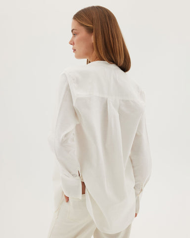 The Collarless Shirt | White