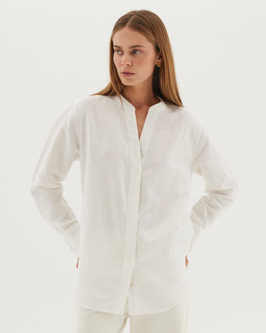 The Collarless Shirt | White