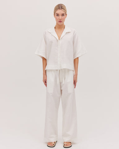 The Drawstring Tailored Pant | White