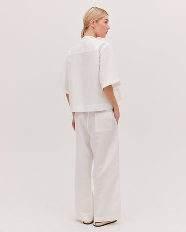 The Drawstring Tailored Pant | White