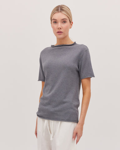 The Funnel Neck Tee | Slate