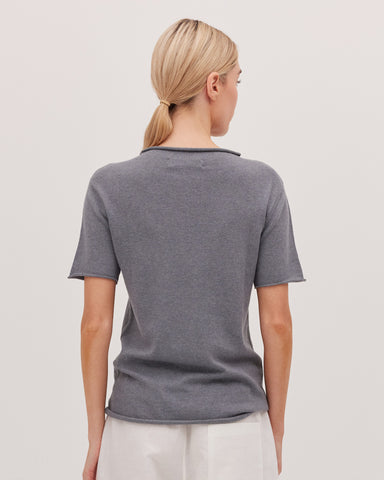 The Funnel Neck Tee | Slate