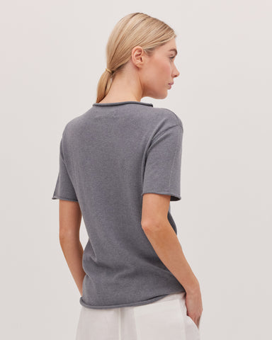 The Funnel Neck Tee | Slate