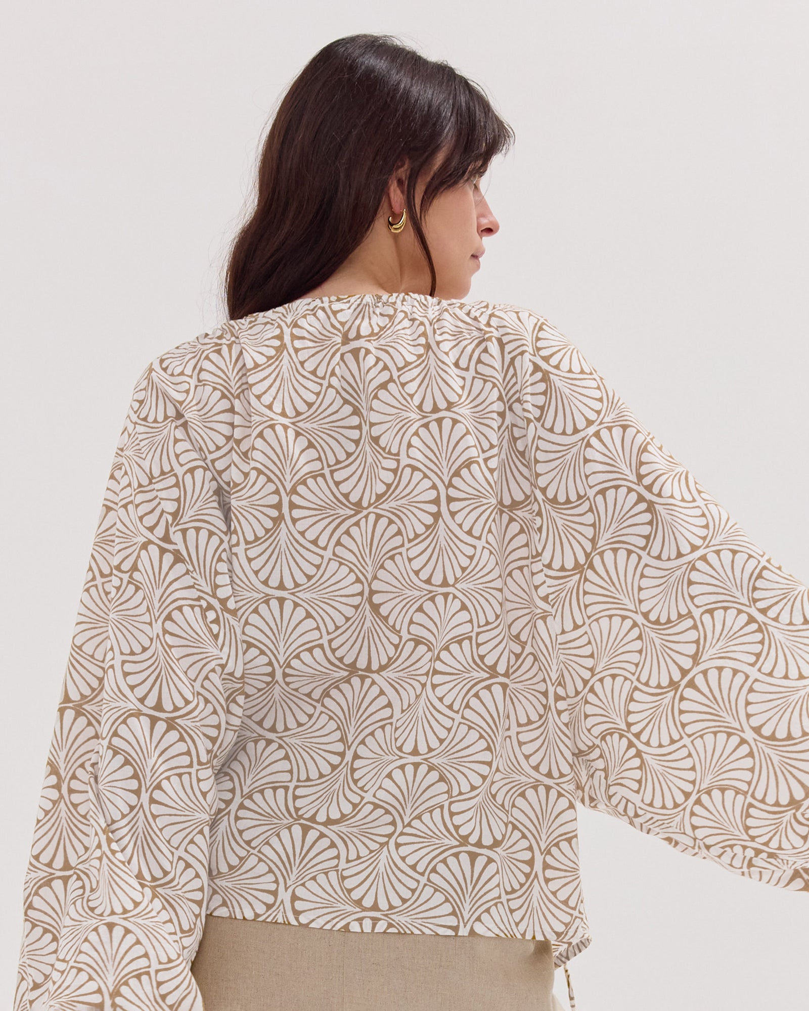 The Block Print Blouse | Stone