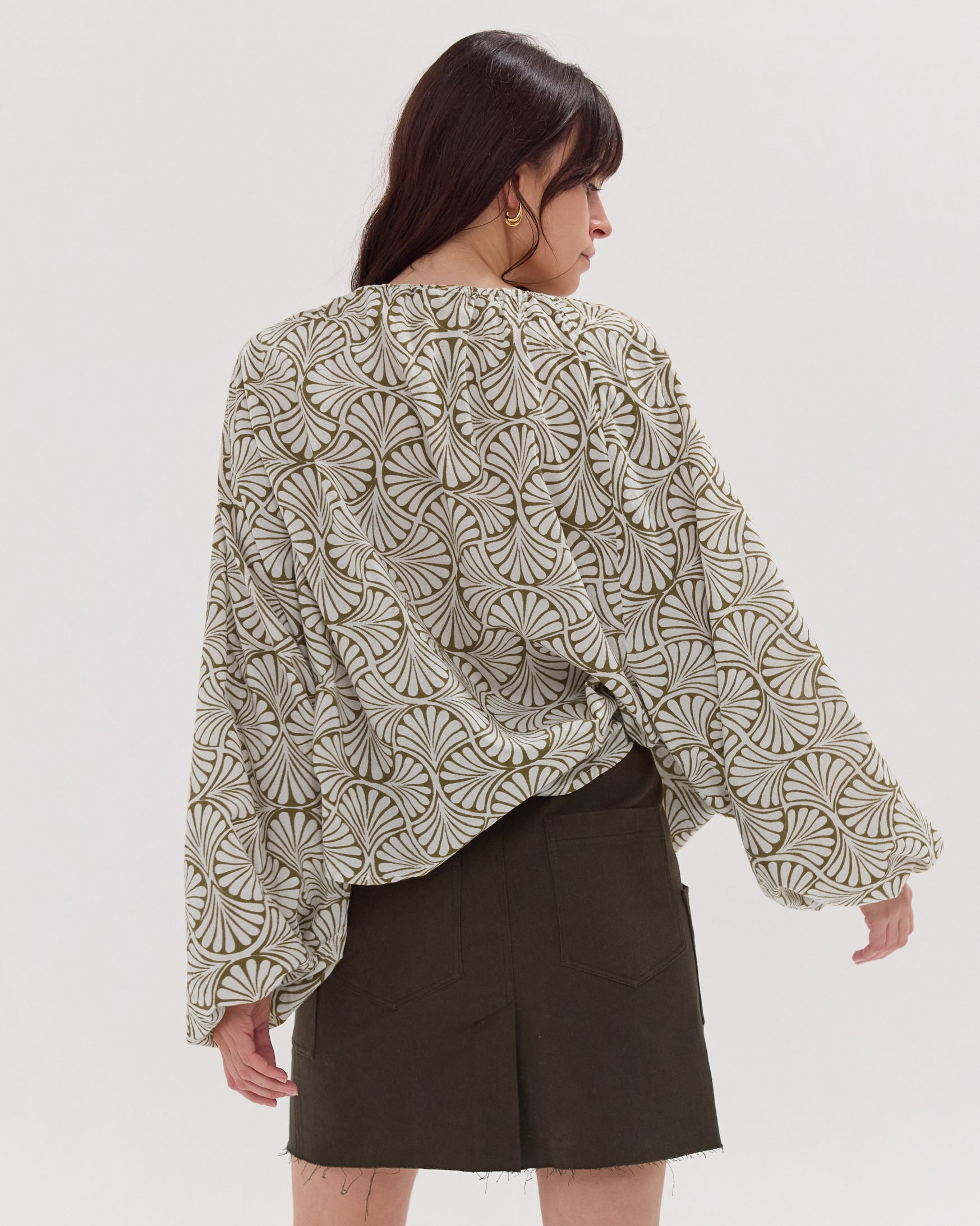 The Block Print Blouse | Olive