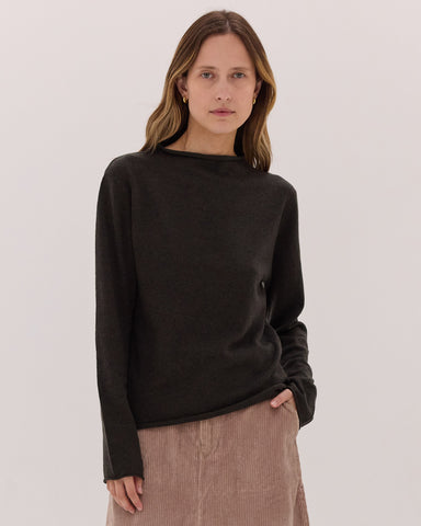 The Funnel Neck Top | Loden