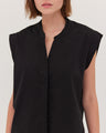 The Tailored Sleeveless Shirt | Black