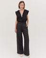 The Flat Fronted Tailored Pant | Black