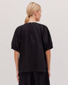 The Gathered Sleeve Top | Black