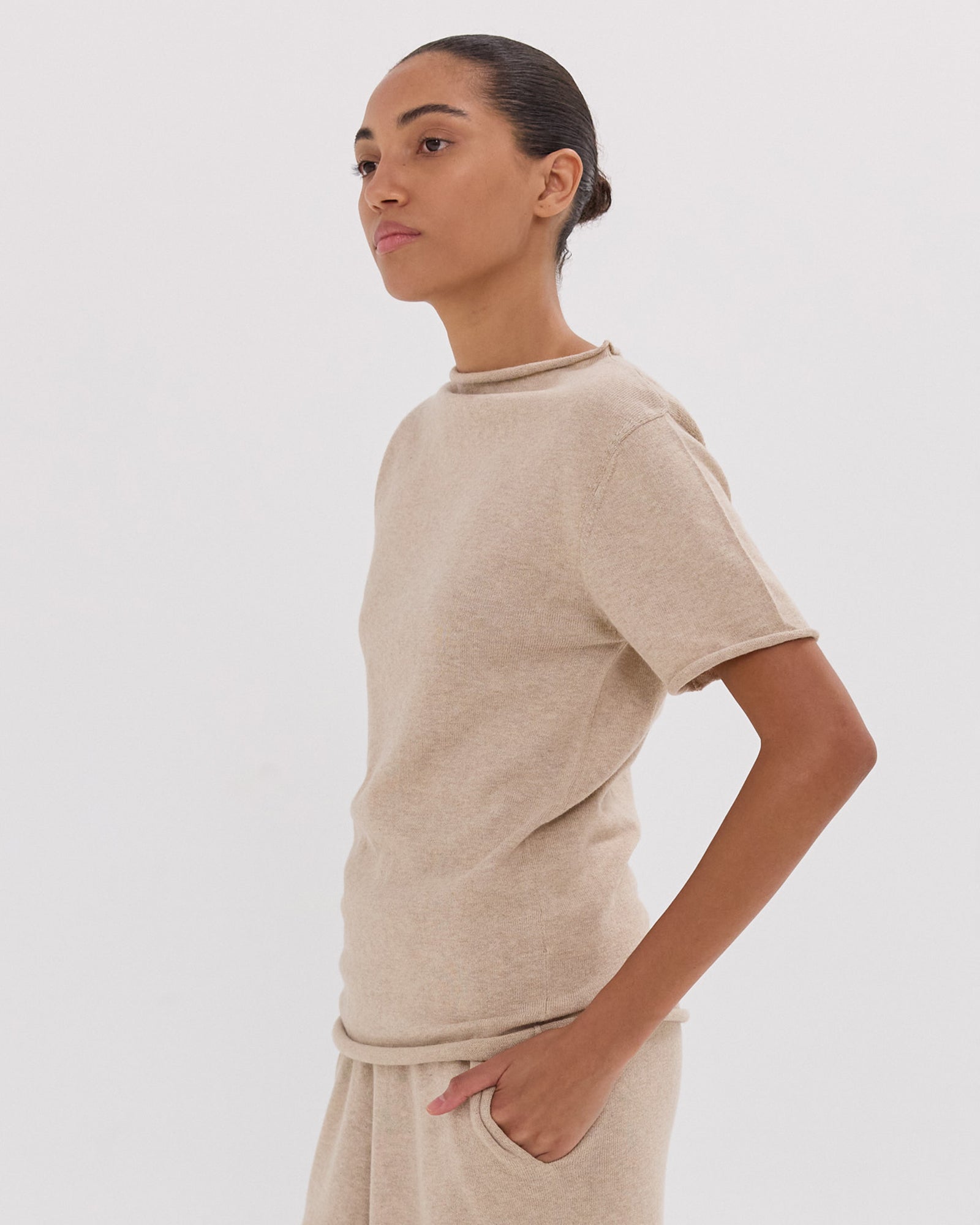 The Funnel Neck Tee | Dune