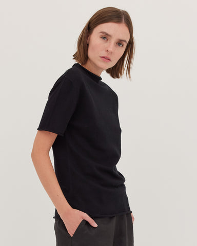 The Funnel Neck Tee | Black