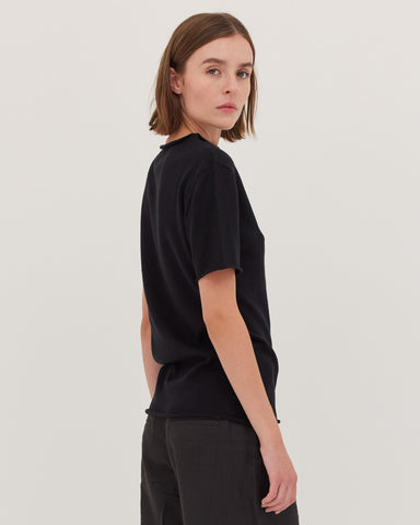 The Funnel Neck Tee | Black