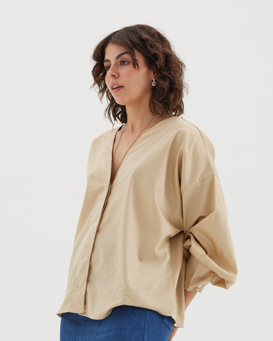 The Giza Billow Sleeve Shirt | Sand