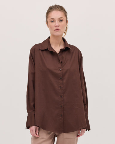 The Split Back Shirt | Chestnut