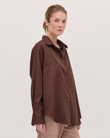 The Split Back Shirt | Chestnut