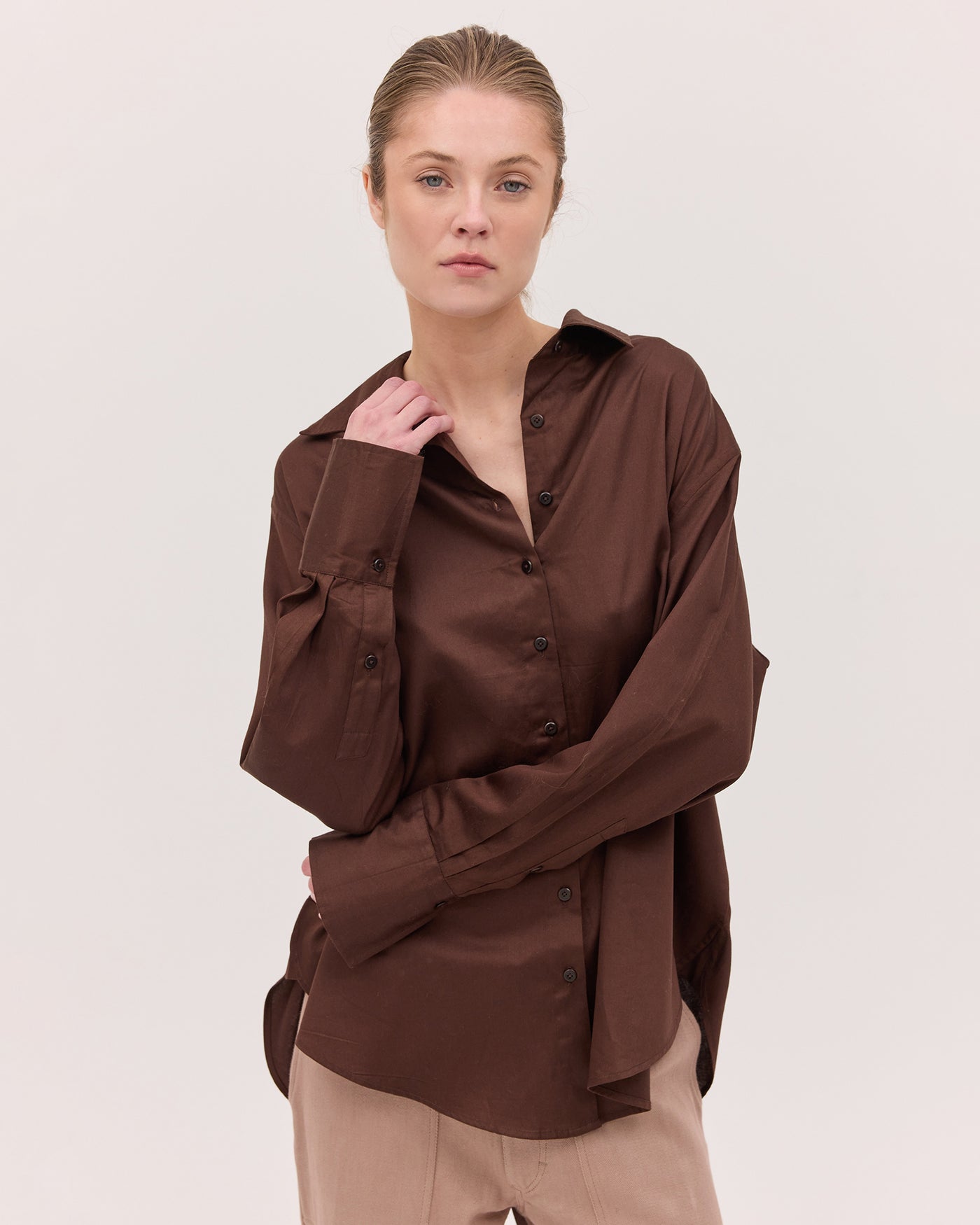 The Split Back Shirt | Chestnut