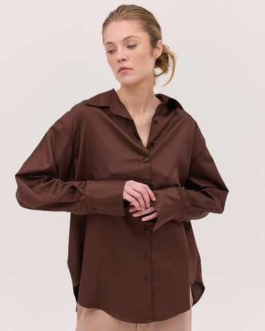 The Split Back Shirt | Chestnut