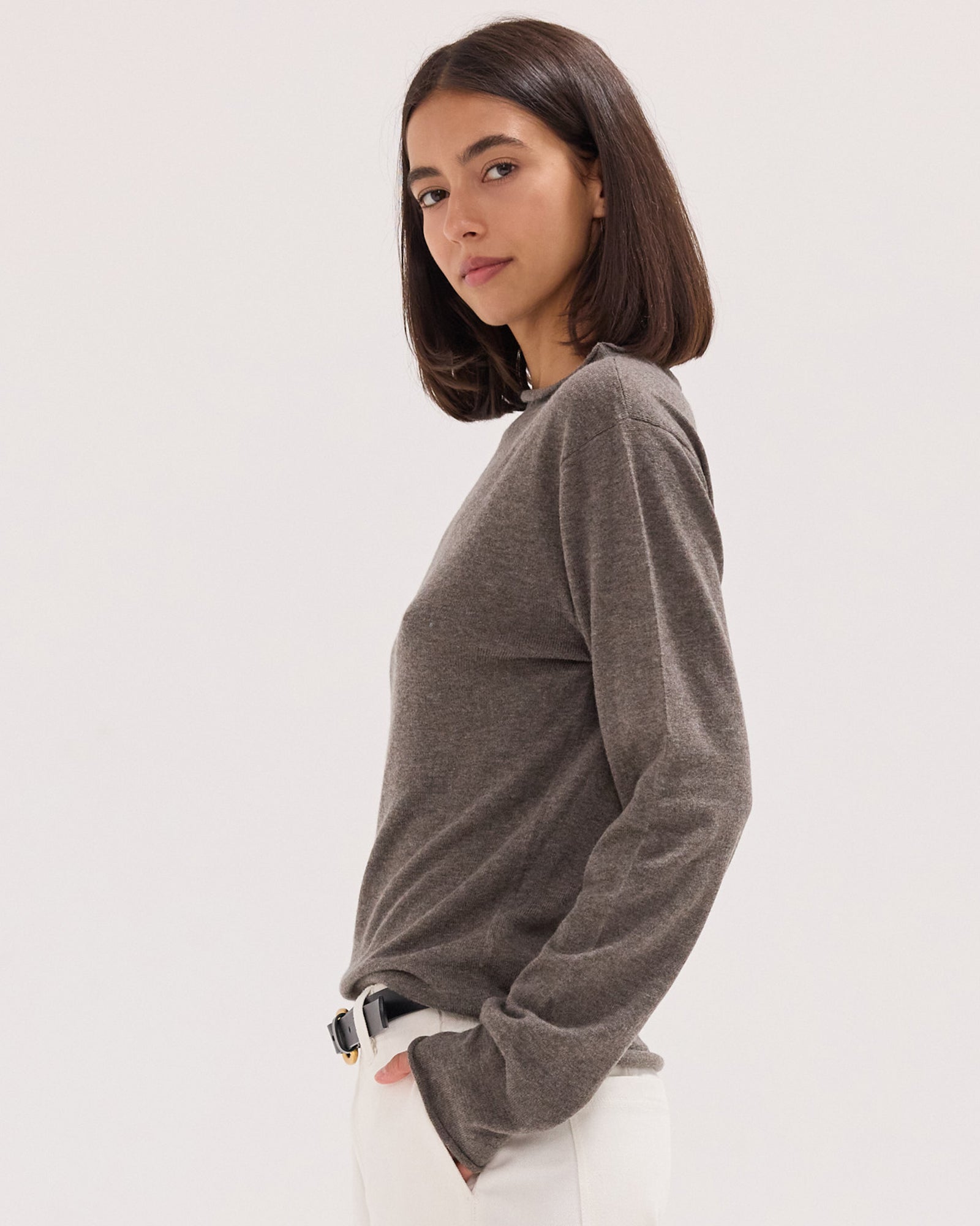 The Funnel Neck Top | Squirrel