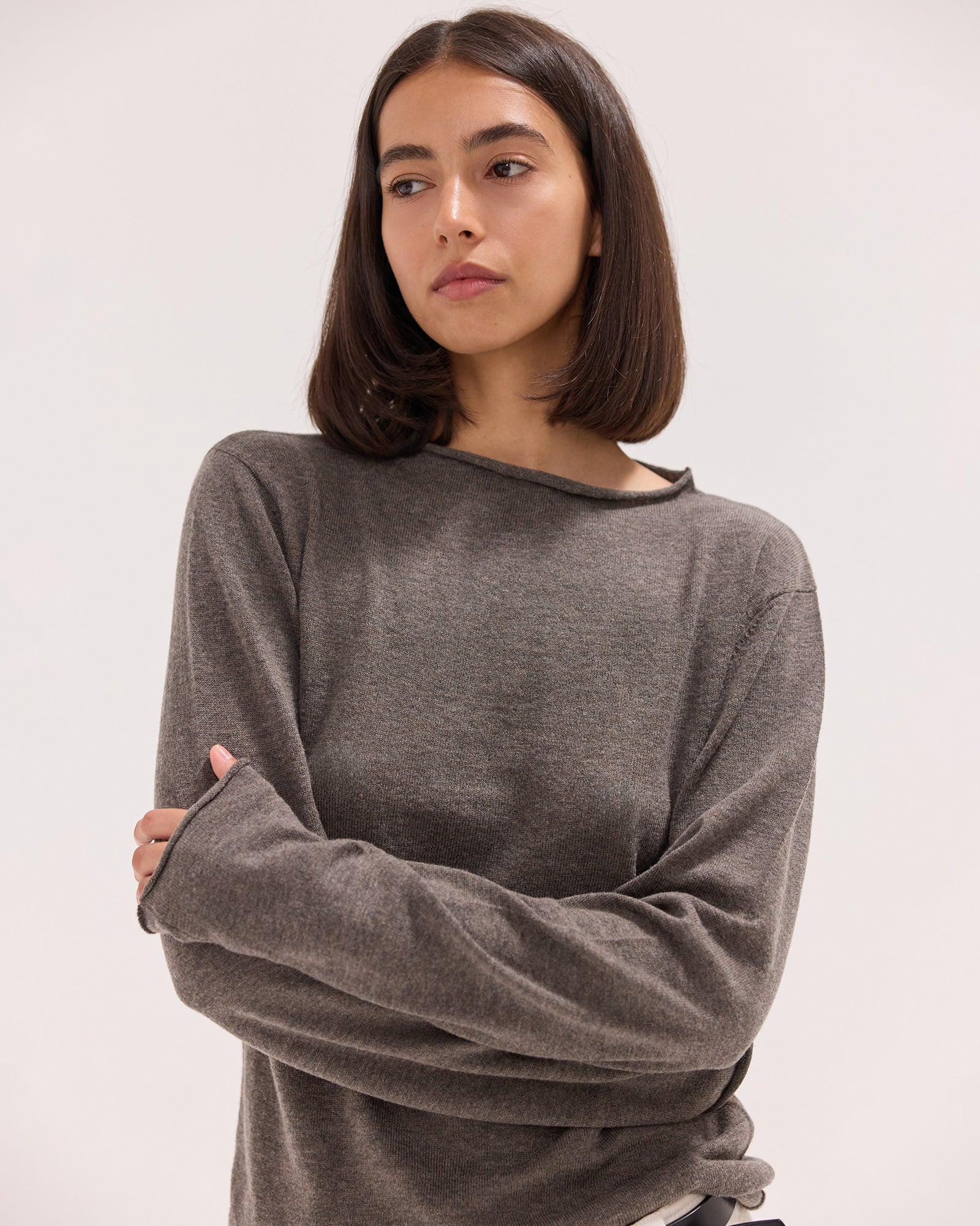 The Funnel Neck Top | Squirrel