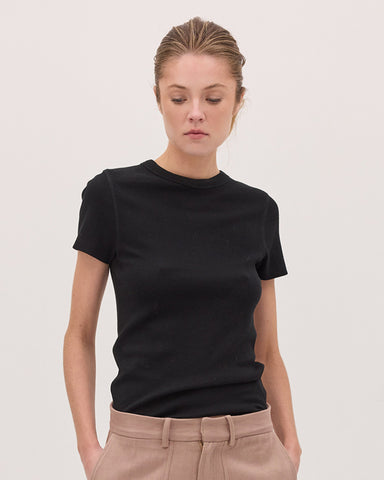 The Ribbed Tee | Black