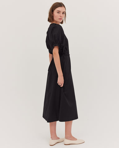 The Puff Sleeve Midi Dress | Black