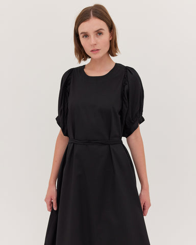 The Puff Sleeve Midi Dress | Black