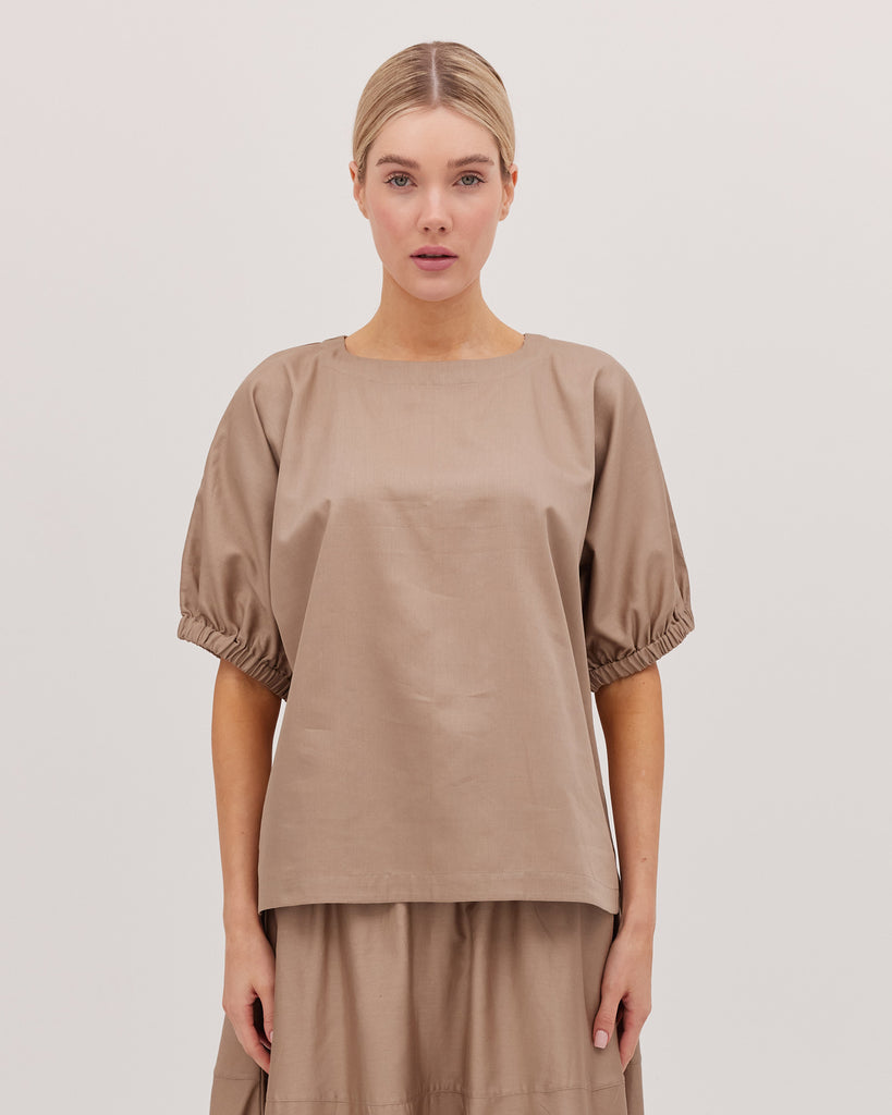 The Gathered Sleeve Top | Praline