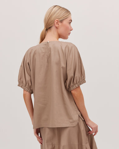 The Gathered Sleeve Top | Praline