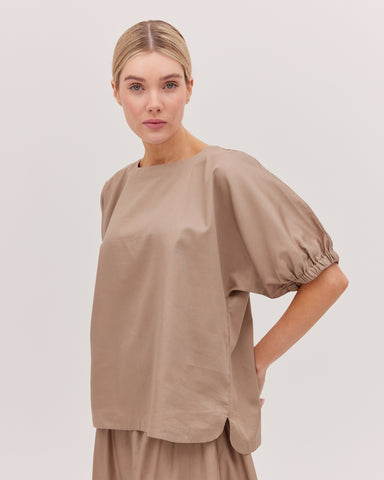 The Gathered Sleeve Top | Praline