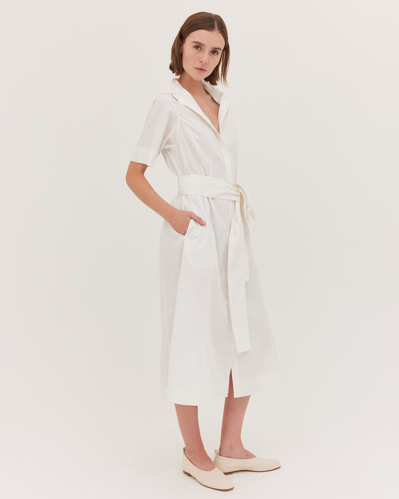 The Tailored Shirt Dress | White