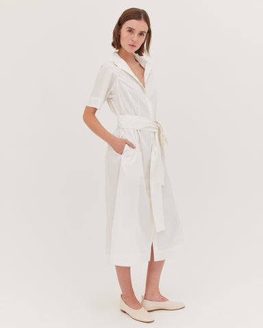 The Tailored Shirt Dress | White